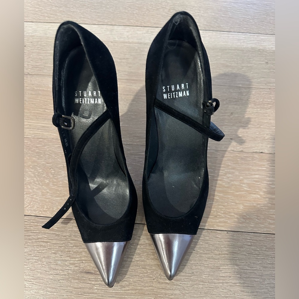 Stuart Weitzman Black and Silver Women's Heels